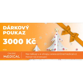 Dárková visačka Vánoční dárkový poukaz OnlineMedical - 3000 Kč