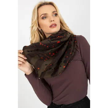 Šála Viskózový komínový šátek s potiskem model 17820 barva khaki