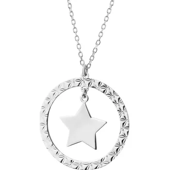 Náhrdelník Stříbrný náhrdelník - hvězda, kroužek - AP536-8492