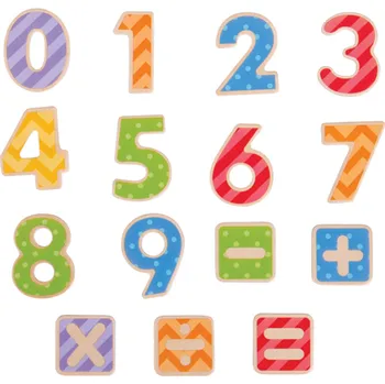 Dřevěná hračka Bigjigs Toys Magnetické barevné číslice