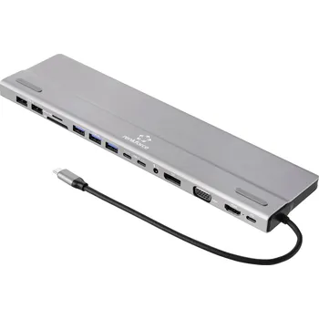 Renkforce USB-C® dokovací stanice RF-DKS-902 Vhodné pro značky (dokovací stanice pro notebook): univerzální integrovaná čtečka karet, napájení USB-C®