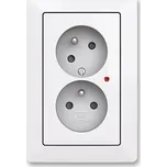 ABB 5593T-C02357 500 Zásuvka dvojnásobná, s clonkami, s natočenou dutinou, s ochranou před přepětím