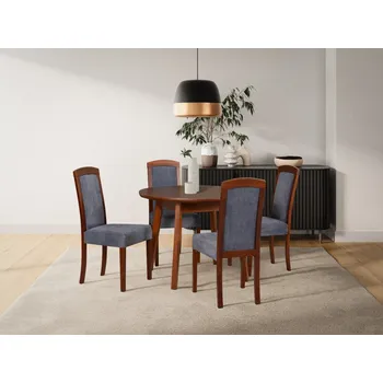 Jídelní set Jídelní set 4+1 Mikuláš Vyberte Tkaninu:: Tkanina 34, Vyberte Moření:: Deska ořech, ostatní bílé