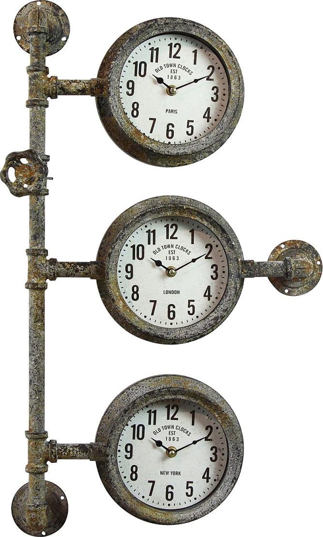 Clayre & Eef Orologio Da Parete Silenzioso Ø58 Cm Blu E Bianco - 3