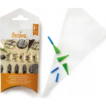 Decora Zdobící sáčky na perníčky 10 ks + 10 koncovek