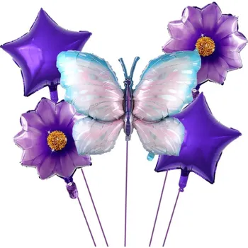 Dětský míč Čína Narozeninová party - nafukovací balonky s čísly (sada po 6 ks) - fialová Varianta: fialová 5 ks bez čísla