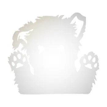 Polep vozidla SAMOLEPKA Pes 189 levá kouká z okna (82 - odrazková reflexní bílá) NA AUTO, NÁLEPKA, FÓLIE, POLEP, TUNING, VLASTNÍ TEXT, TISK, AUTOSAMOLEPKY.cz, POLEPY, OBRÁZEK, LOGO, SAMOLEPKY