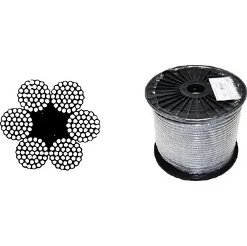 Lany MTR Lano ocelové DIN 3066 (6×37M-FC) malá cívka Varianta: Lano ocelové DIN 3066 (6×37M-FC) malá cívka 16mm Zn