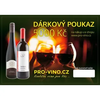 Dárkový potravinový koš Dárkový poukaz Pro-vino.cz na nákup zboží v hodnotě 5000,-Kč