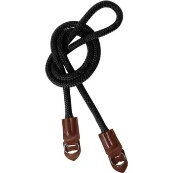 Popruh k fotoaparátu a kameře Pevný provazový retro foto popruh černý 100 cm (originální retro vzhled)