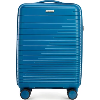 Modré kabinové zavazadlo z polypropylénu s lesklými pruhy | WITTCHEN | 56-3T-161-95