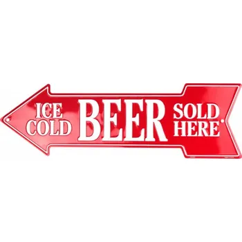 Plechová cedule Plechová cedule Beer arrow 15 cm x 50 cm