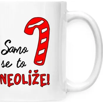 Hrnek malý bílý s potiskem Samo se to neolíže