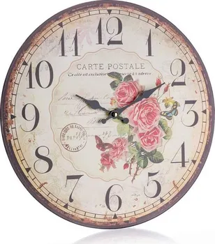 Hodiny Home Decor Nástěnné hodiny 34 cm Carte Postale
