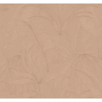 Tapeta Eijffinger Hnědo-růžová vliesová tapeta s listy, 333515, Festival, Eijffinger, velikost 10 x 0,686 m