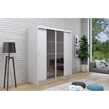 Šatní skříň Nábytek Pyramida, s.r.o. Šatní skříň FAUSTA 2 203 bílá/grafit