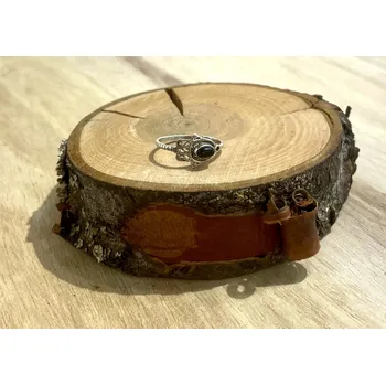 Prsten Stříbrný prsten Ruka Fatimy Onyx - MarulArt - Velikost prstenu 57