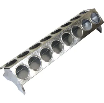 krmítko pro hospodářská zvířata Žlabové krmítko kovové pro drůbež - 40 cm - kruhové díry - 032.20