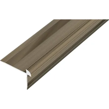 ukončovací lišta ACARA AP44/1 schodová lišta vrtaná, hliník elox bronz, 20x42 mm, 2,5 m, pro tl: 5 mm AAE TA 4220/5050-B