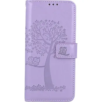 Pouzdro na mobilní telefon Pouzdro Xiaomi Redmi Note 11 knížkové Světle fialový strom sovičky (kryt neboli obal na Xiaomi Redmi Note 11)