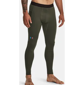 Dámské legíny Pánské funkční sportovní legíny Under Armour UA ColdGear Rush Leggings-GRN - zelené Velikost: XL