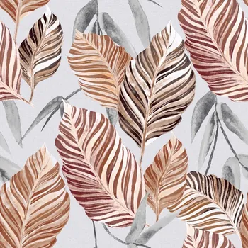 Dekorační látka Lupena hnědá š.150cm - látka v metráži