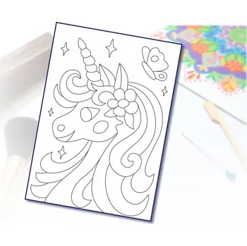 Radost v písku Šablona na pískování jednorožec hlava Varianta: A4 (210 x 297 mm)