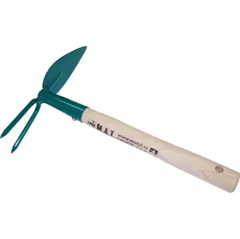 Motyka Okopávačka srdíčko 2 hroty s násadou 27 cm