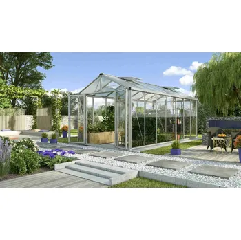 Skleník Zahradní skleník VITAVIA ZEUS COMFORT 13800 sklo 3 mm + polykarbonát 10 mm, stříbrný Varianta: skleník VITAVIA ZEUS COMFORT 13800 sklo 3 mm + PC 10 mm stříbrný LG3718