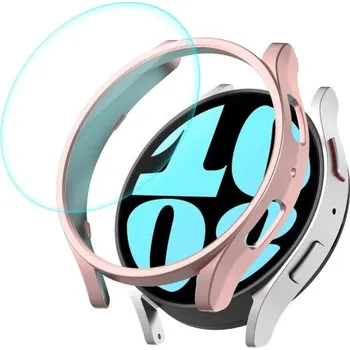 ENKAY 65815 ENKAY PC FULL COVER Plastový kryt se sklem pro Samsung Galaxy Watch 6 44mm růžový