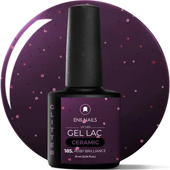 Lak na nehty ENII NAILS Gel lak Ceramic 185 Ruby Brilliance - gelový lak bez HEMA, 10 ml