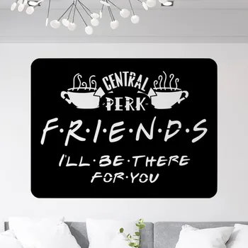 Samolepící dekorace Živá Zeď Samolepka na zeď Přátelé Friends Barva: černá