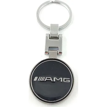 Přívěšek na klíče AMG černý kovový, včetně kroužku na klíče