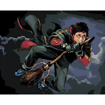ZUTY Malování podle čísel - HARRY POTTER NA KOŠTĚTI Rozměr: 40x50 cm, Rámování: bez rámu a bez vypnutí plátna