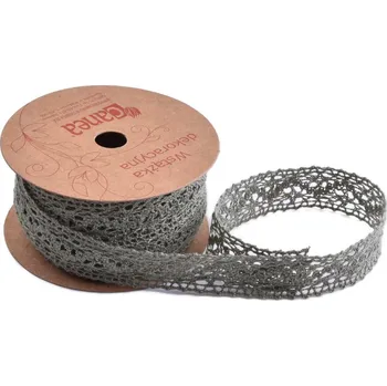 Krajka Krajkovaná stuha bavlněná 2cm x 5m Barva: Zelená