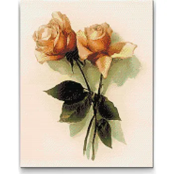 Diamantové malování Diamantové malování - Vintage růže 2 Velikost: 30x40cm, Rámování: Pouze srolované plátno, Diamanty: Kulaté
