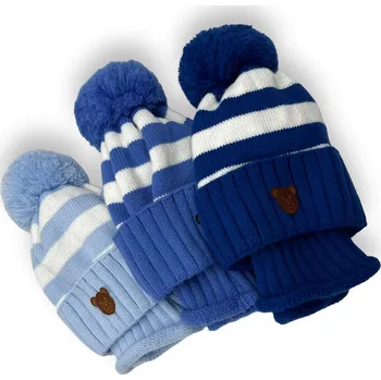 Čepice Damiano Chlapecké zimní čepice s nákrčníkem BEAR Barva: Modrá