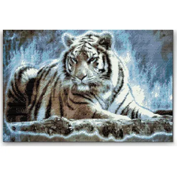 Diamantové malování Diamantové malování - Bengálský tygr Velikost: 40x60cm, Rámování: Pouze srolované plátno, Diamanty: Kulaté