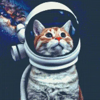 Diamantové malování Diamantové malování - Chci být astronautem Velikost: 50x50cm, Rámování: Pouze srolované plátno, Diamanty: Čtvercové