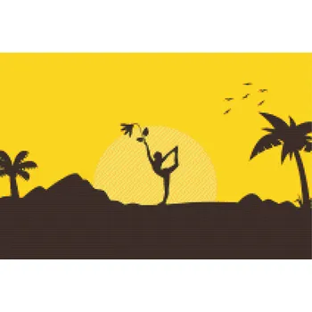 Diamantové malování Diamantové malování - Yoga při východu slunce Velikost: 40x60cm, Rámování: Pouze srolované plátno, Diamanty: Čtvercové