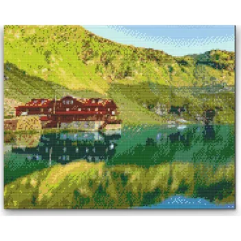 Diamantové malování Diamantové malování - Jezero Balea, Rumunsko 2 Velikost: 30x40cm, Rámování: Pouze srolované plátno, Diamanty: Čtvercové