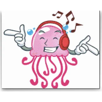 Diamantové malování Diamantové malování - DJ medúza Velikost: 30x40cm, Rámování: Pouze srolované plátno, Diamanty: Kulaté