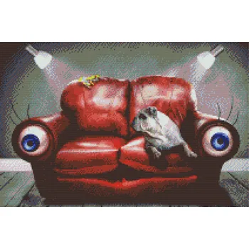 Diamantové malování Diamantové malování - Gaučový pes Velikost: 40x60cm, Rámování: Pouze srolované plátno, Diamanty: Kulaté