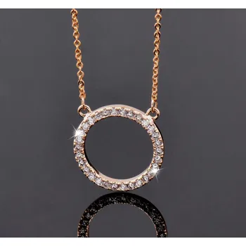 Náhrdelník B-TOP Pozlacený náhrdelník s přívěskem Kruhu Druh barvy: Zlatá