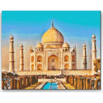 Diamantové malování Diamantové malování - Taj Mahal Velikost: 30x40cm, Rámování: Pouze srolované plátno, Diamanty: Čtvercové