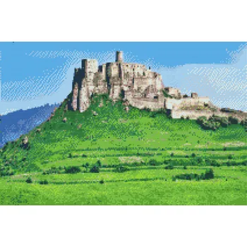 Diamantové malování Diamantové malování - Spišský hrad Velikost: 40x60cm, Rámování: Pouze srolované plátno, Diamanty: Čtvercové