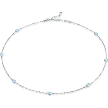 Řetízek Olivie Stříbrný náhrdelník MĚSÍČNÍ KÁMEN 8119 Ag 925; ≤3,2 g.