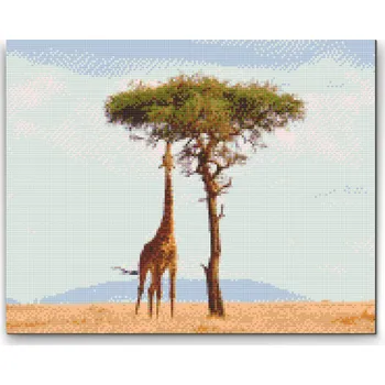 Diamantové malování Diamantové malování - Krmení žirafy Velikost: 40x50cm, Rámování: Pouze srolované plátno, Diamanty: Kulaté