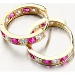 Dámské náušničky bílé zlato 585 kroužky se zirkony PKL22-040