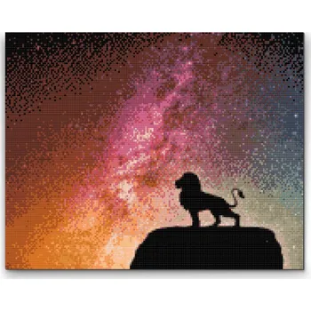 Diamantové malování Diamantové malování - Lev na skále Velikost: 30x40cm, Rámování: Pouze srolované plátno, Diamanty: Kulaté